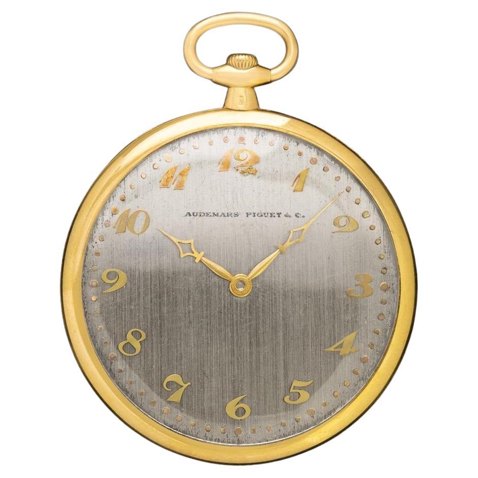 1918 Audemars Piguet Antike Art Deco Ultra Thin Herren Taschenuhr - 18K Gold
