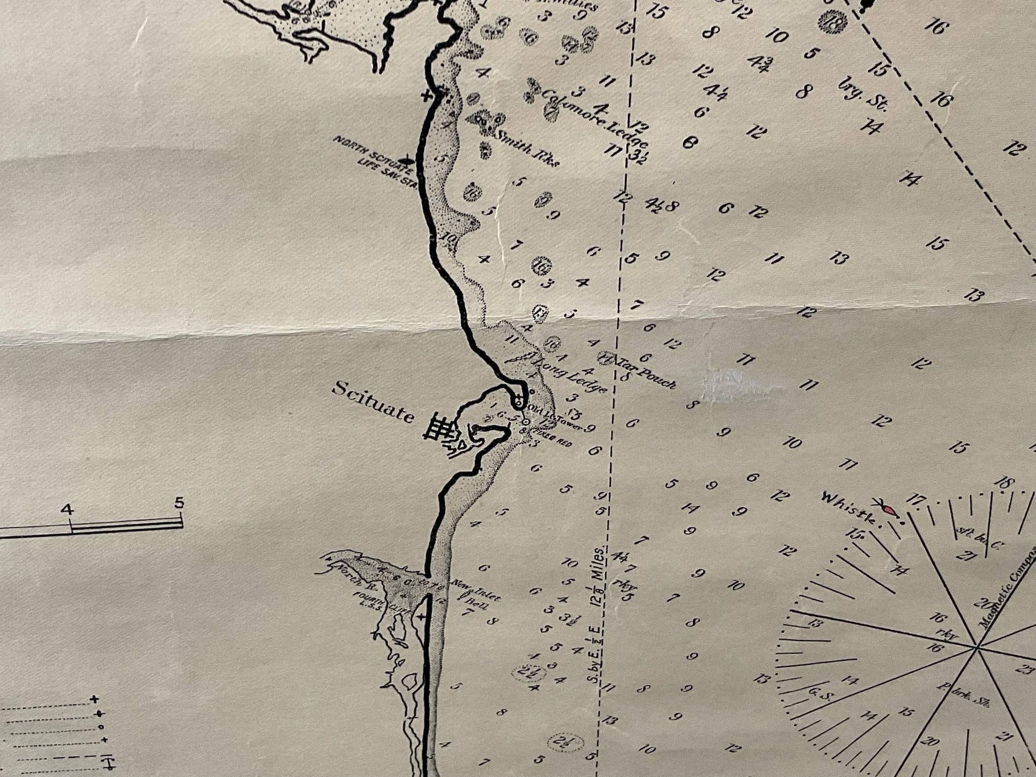 1918 George Eldridge Chart of Massachusetts Bay For Sale 8