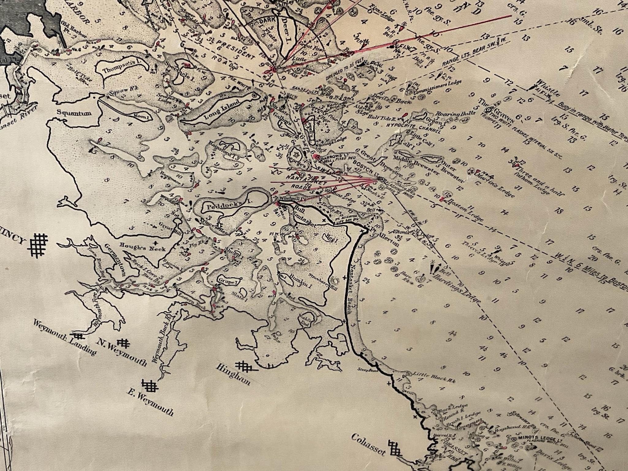 1918 George Eldridge Chart of Massachusetts Bay For Sale 9