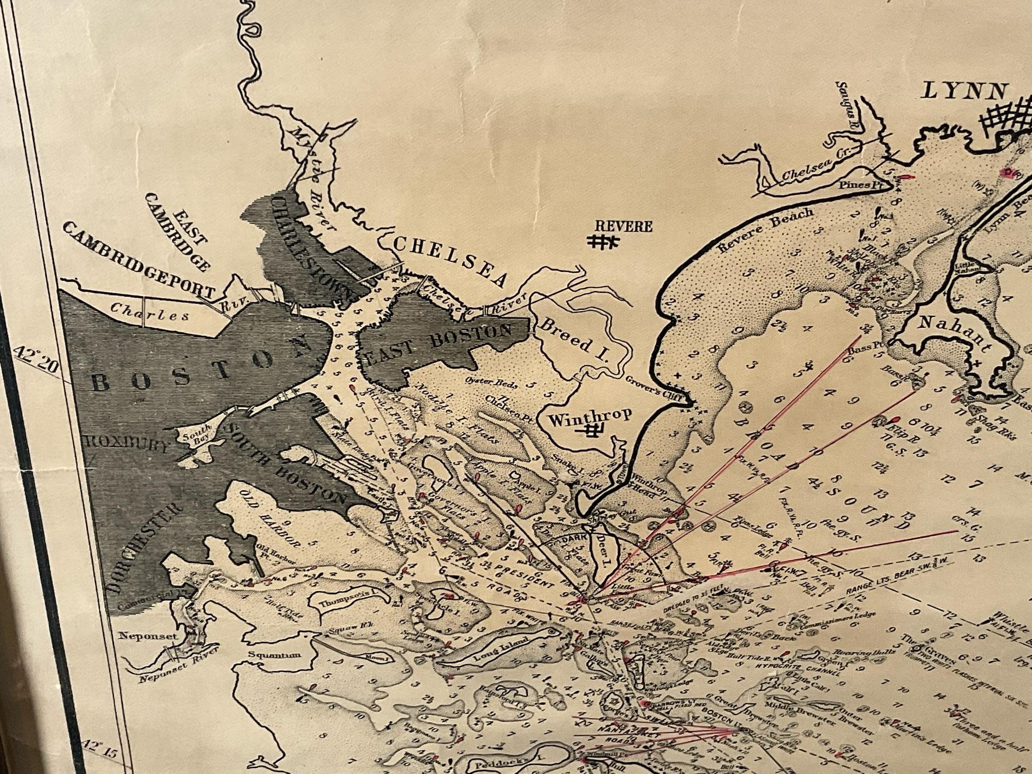 1918 George Eldridge Chart of Massachusetts Bay For Sale 10