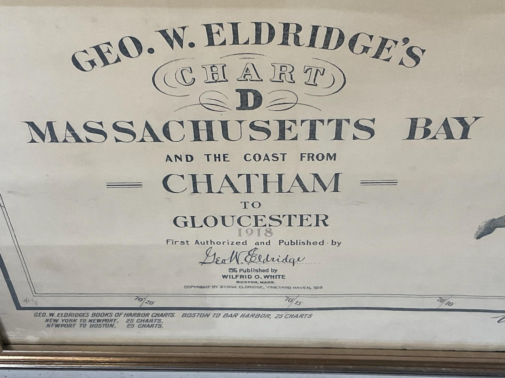 North American 1918 George Eldridge Chart of Massachusetts Bay