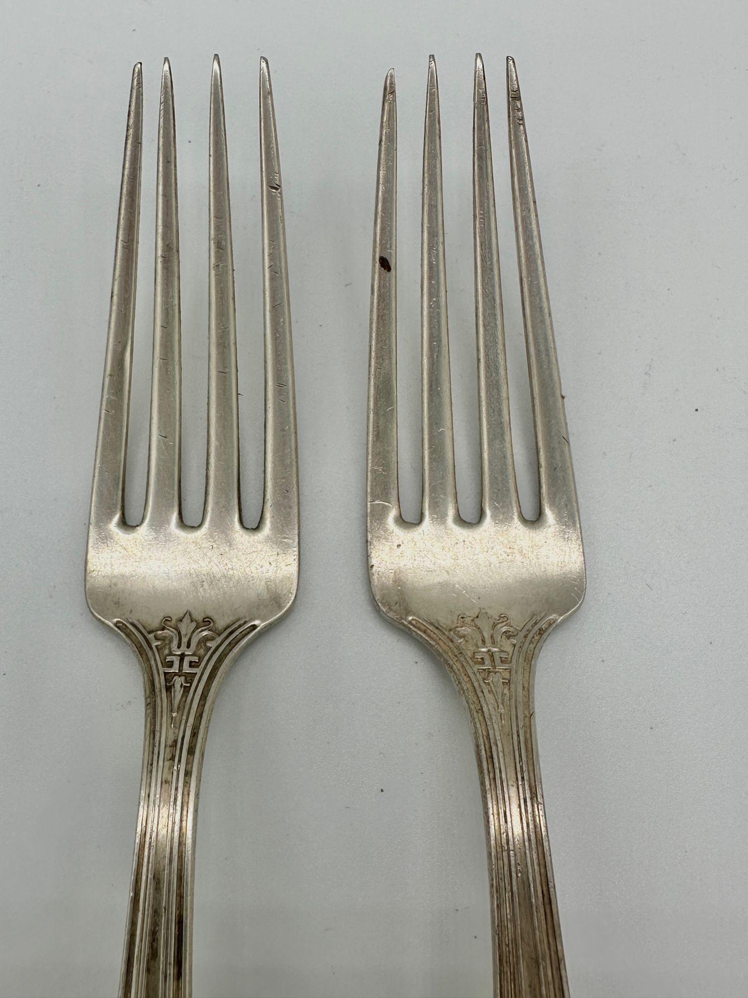 1918 Mandarin Sterling Silverware Set of Four Forks by Whiting Man For Sale 3