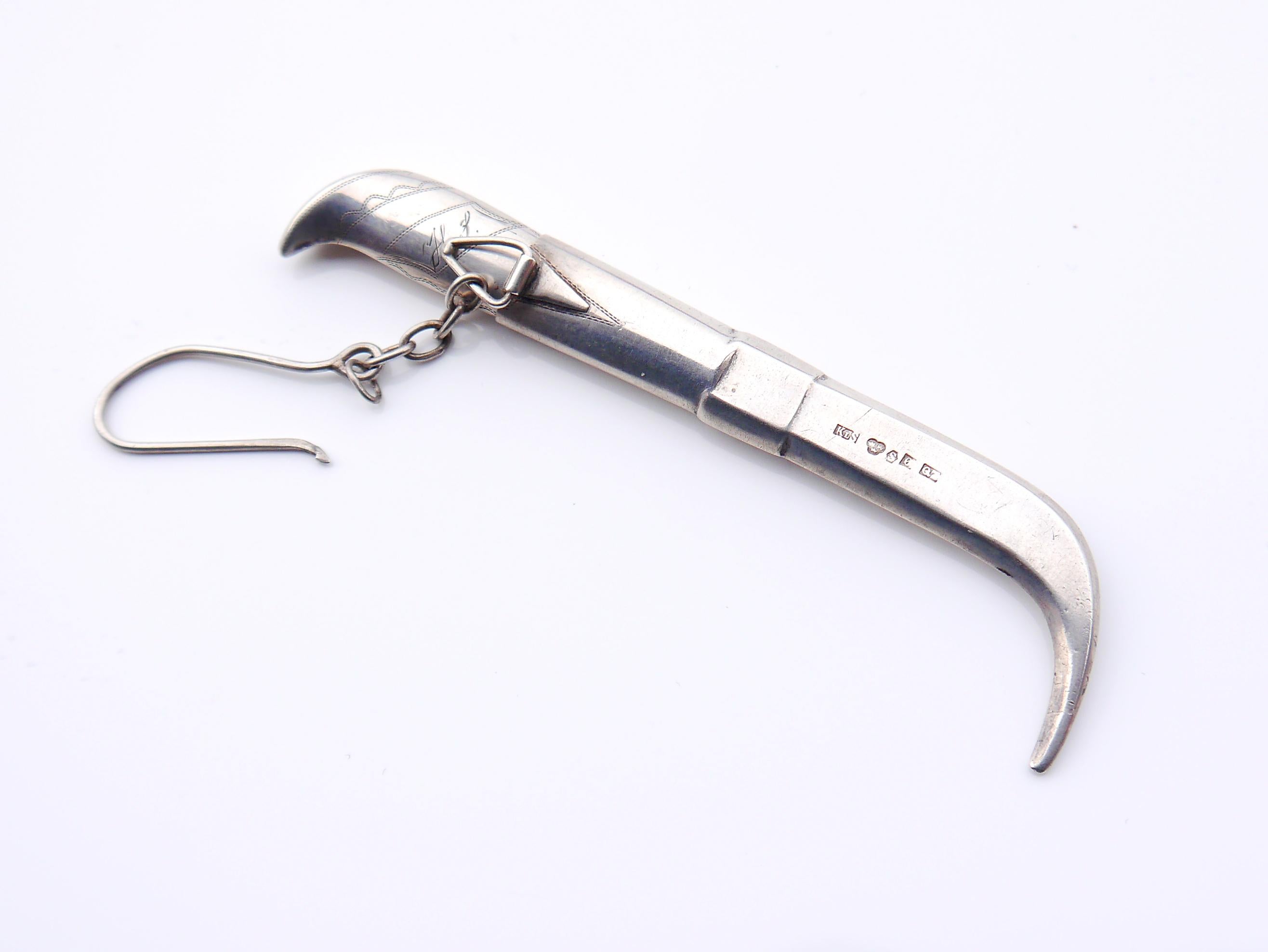 1918 Nordic Engraved Fruit Mini Puuko Taschenmesser aus Sterlingsilber und Stahl/16gr für Damen oder Herren im Angebot