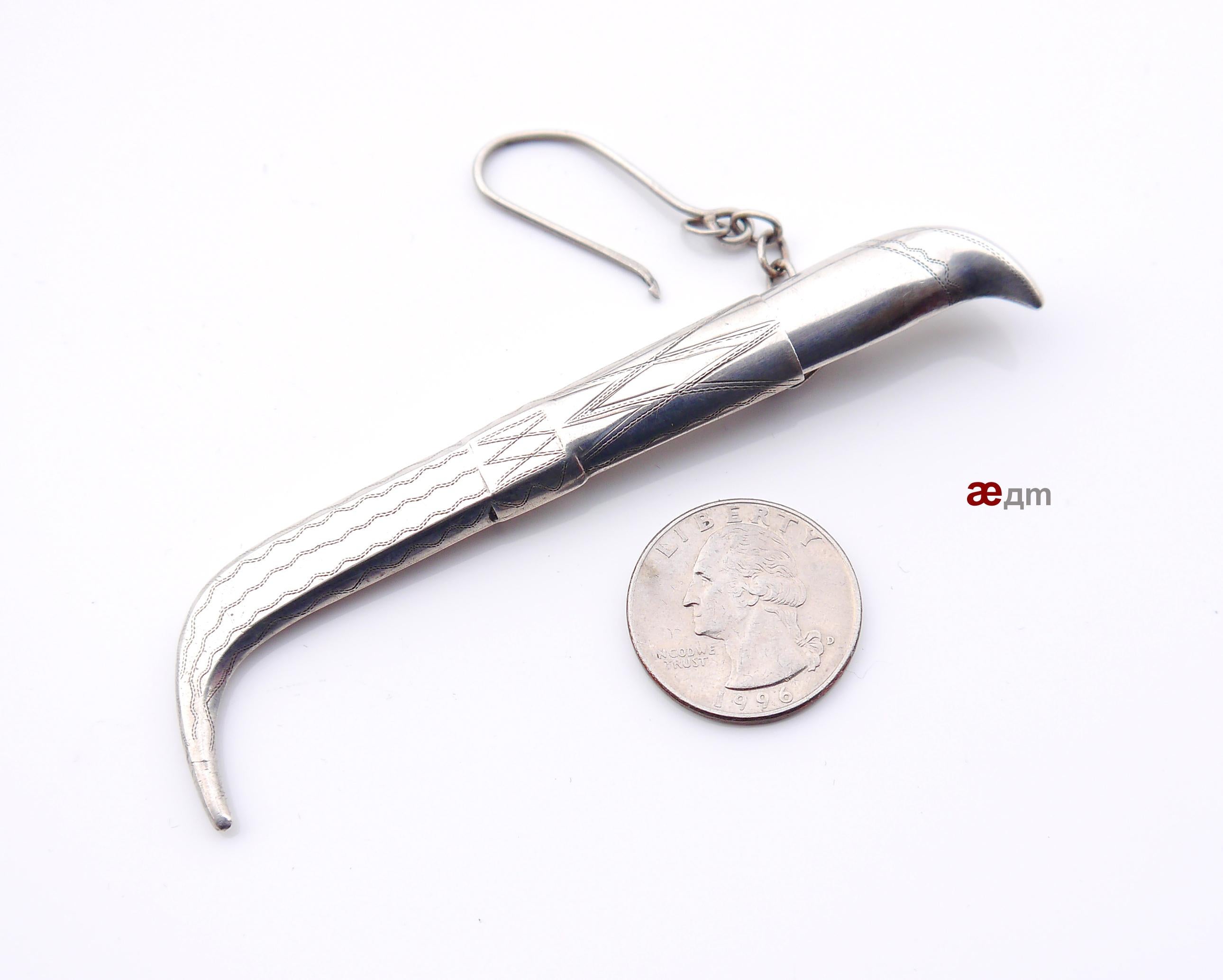 1918 Nordic Engraved Fruit Mini Puuko Taschenmesser aus Sterlingsilber und Stahl/16gr im Angebot 4