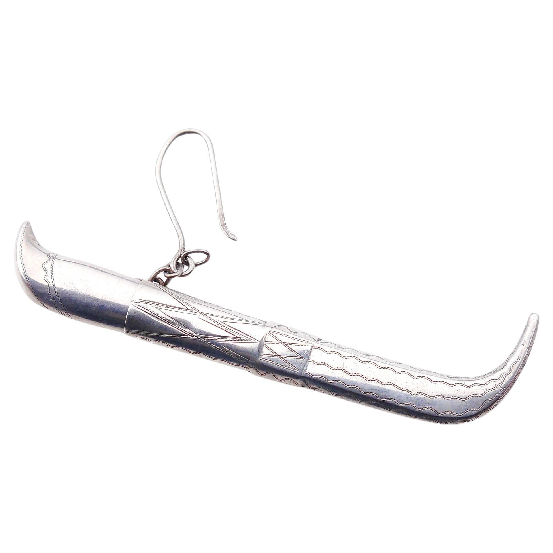 1918 Nordic Engraved Fruit Mini Puuko Taschenmesser aus Sterlingsilber und Stahl/16gr im Angebot