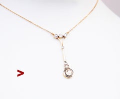1918 Nordic Necklace 0.8 ctw Diamonds 18K Gold Platinum / 43 cm/ 4.58g