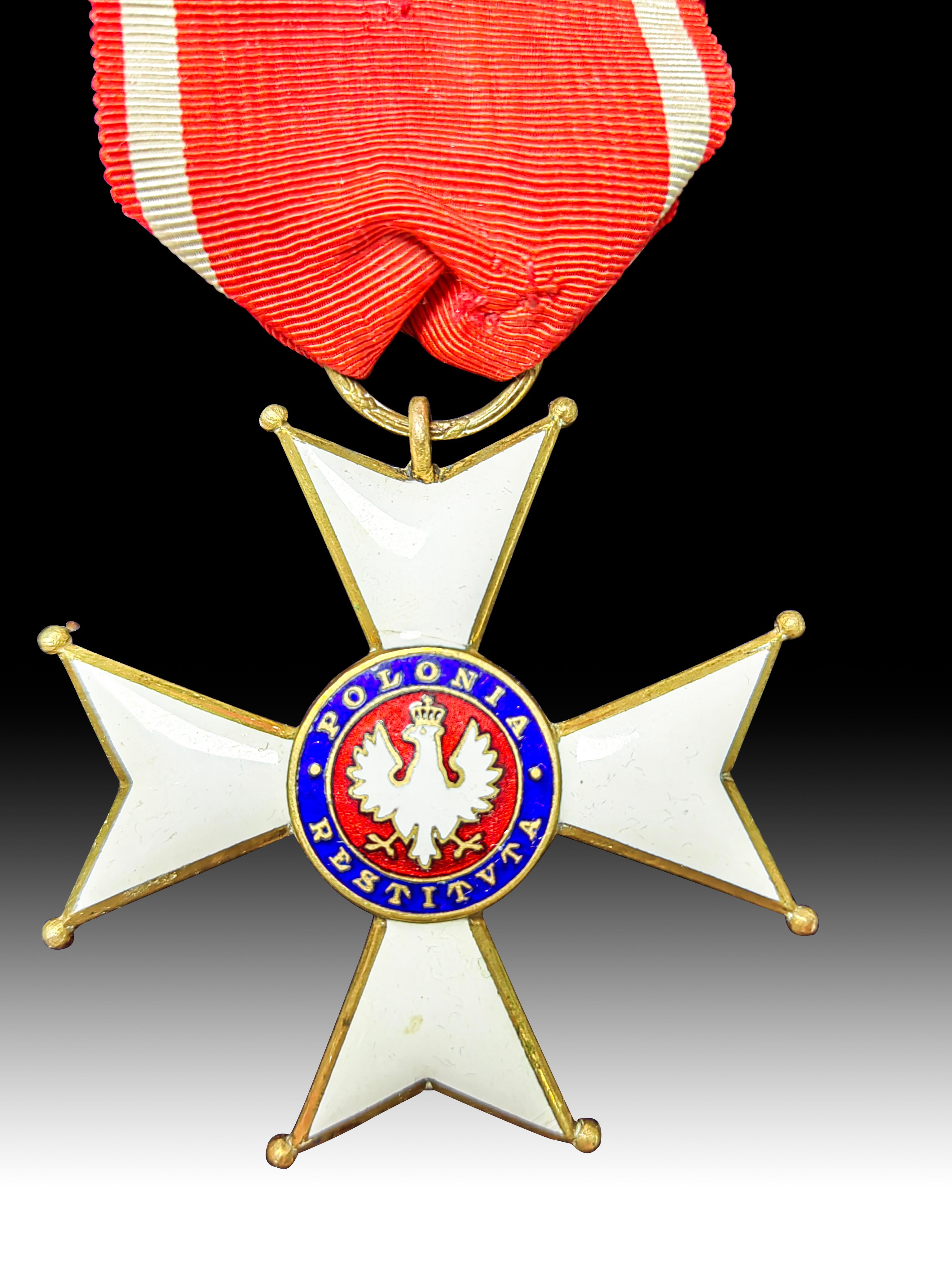 1918 Orden der Polonia Restituta; Kommandantenkreuz im Zustand „Gut“ im Angebot in Madrid, ES