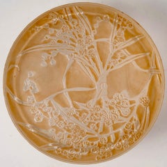1918 René Lalique, Boîte Un Jour Viendra Verre dépoli à patine sépia pour Aris