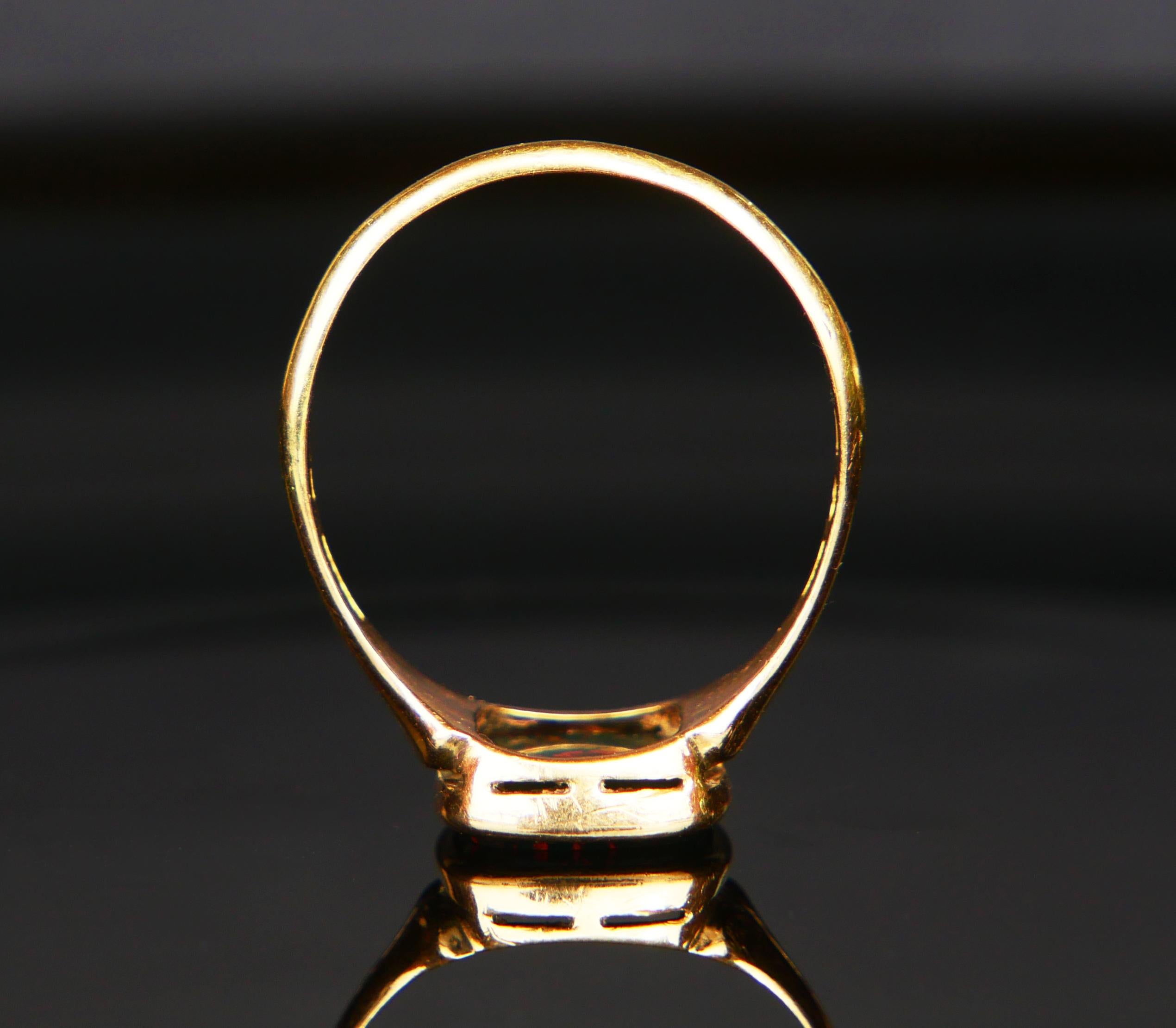 1918 Signet Ring Men Blood Stone solid 18K Gold Ø US10 / 4.7 gr 1