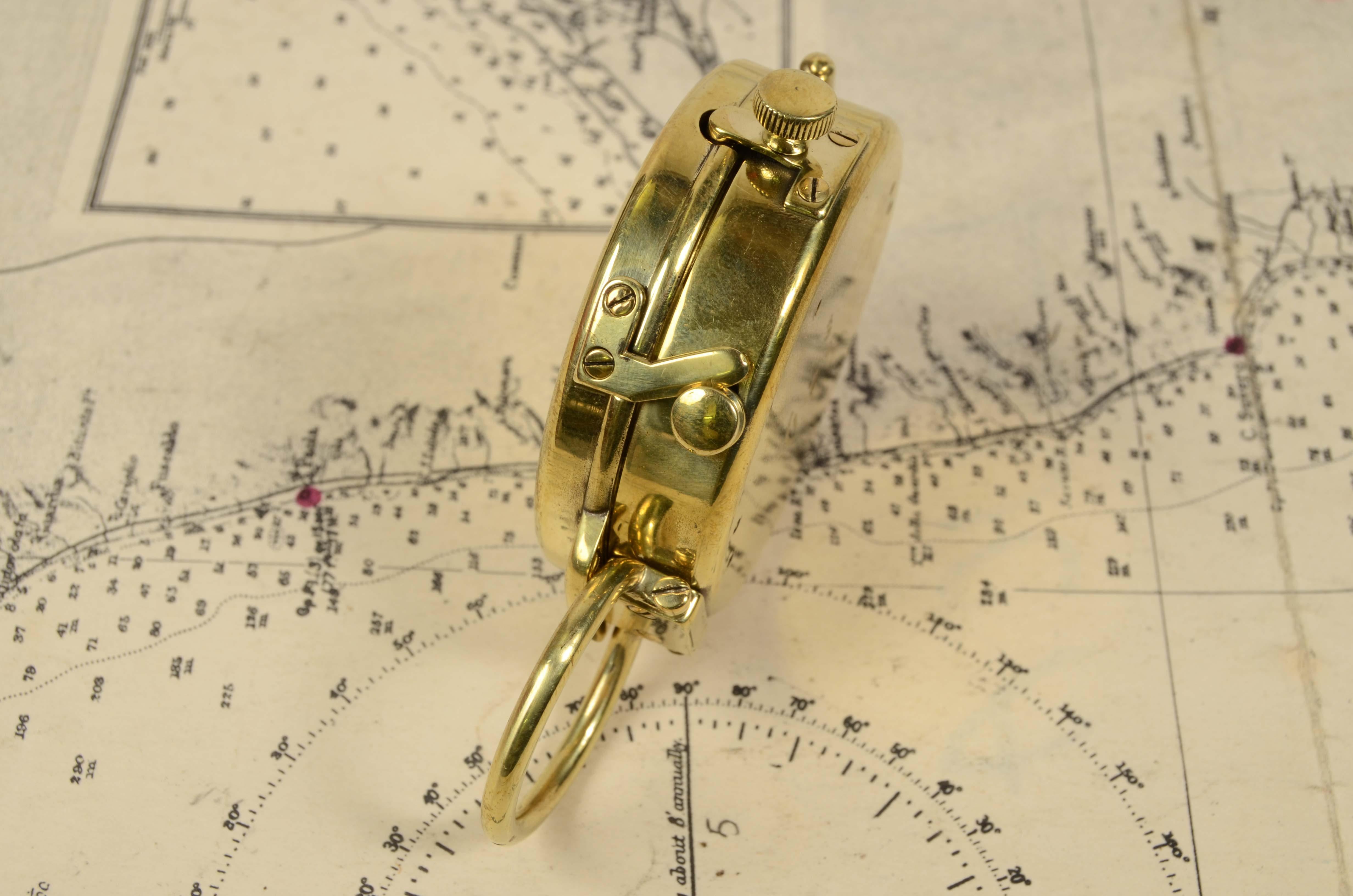 1918s Antique Magnetic Brass Pocket Compass Signed Cruchon & Emons Paris N. 918 7