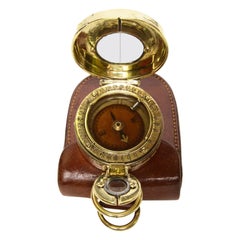 1918s Barker's Magnaetic Brass Nautical Pocket Compass Used Marine Navigation