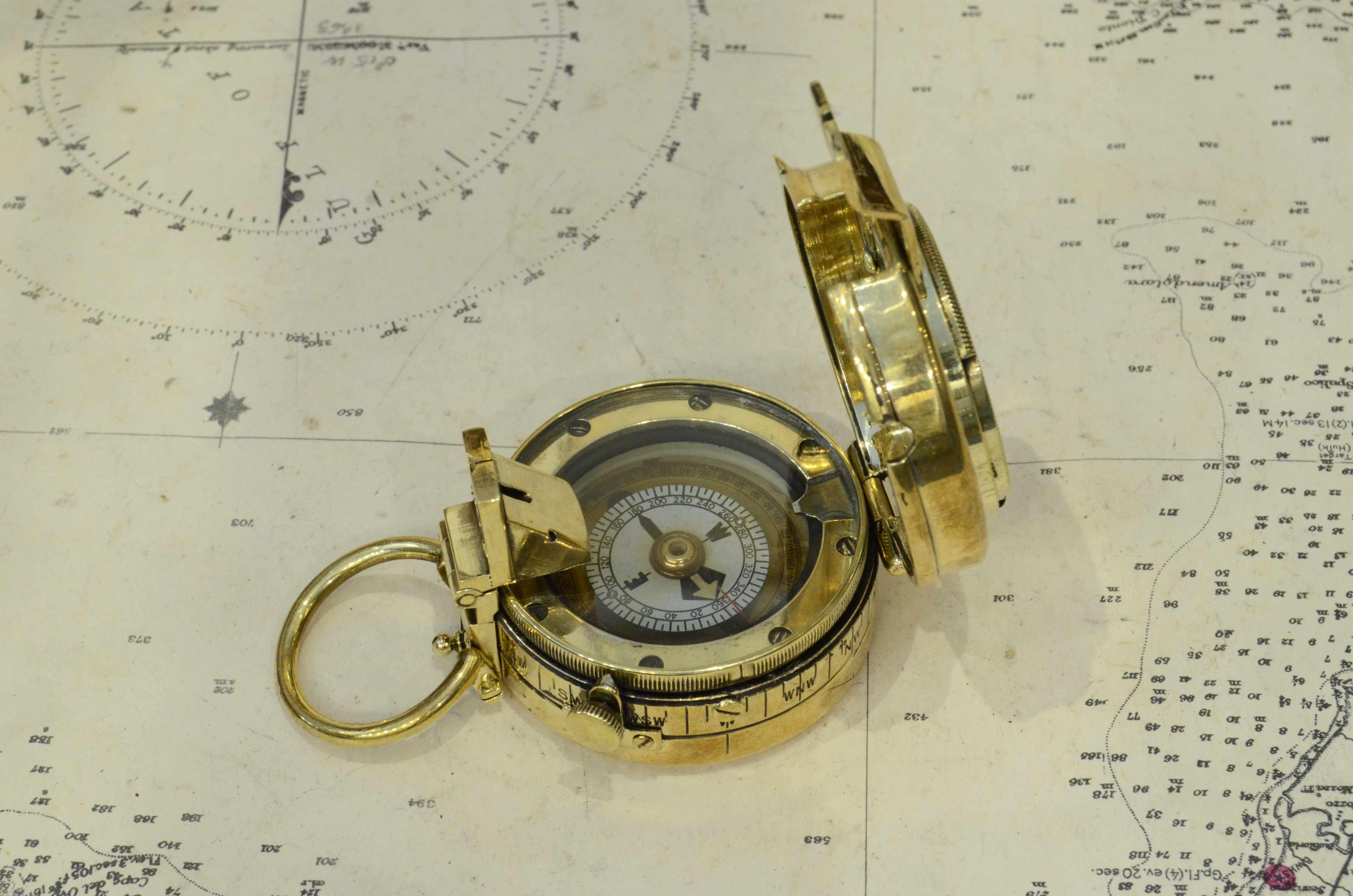 1918s Barke's Magnetic Nautical Pocket Compass Antique Marine Navigation Device 5