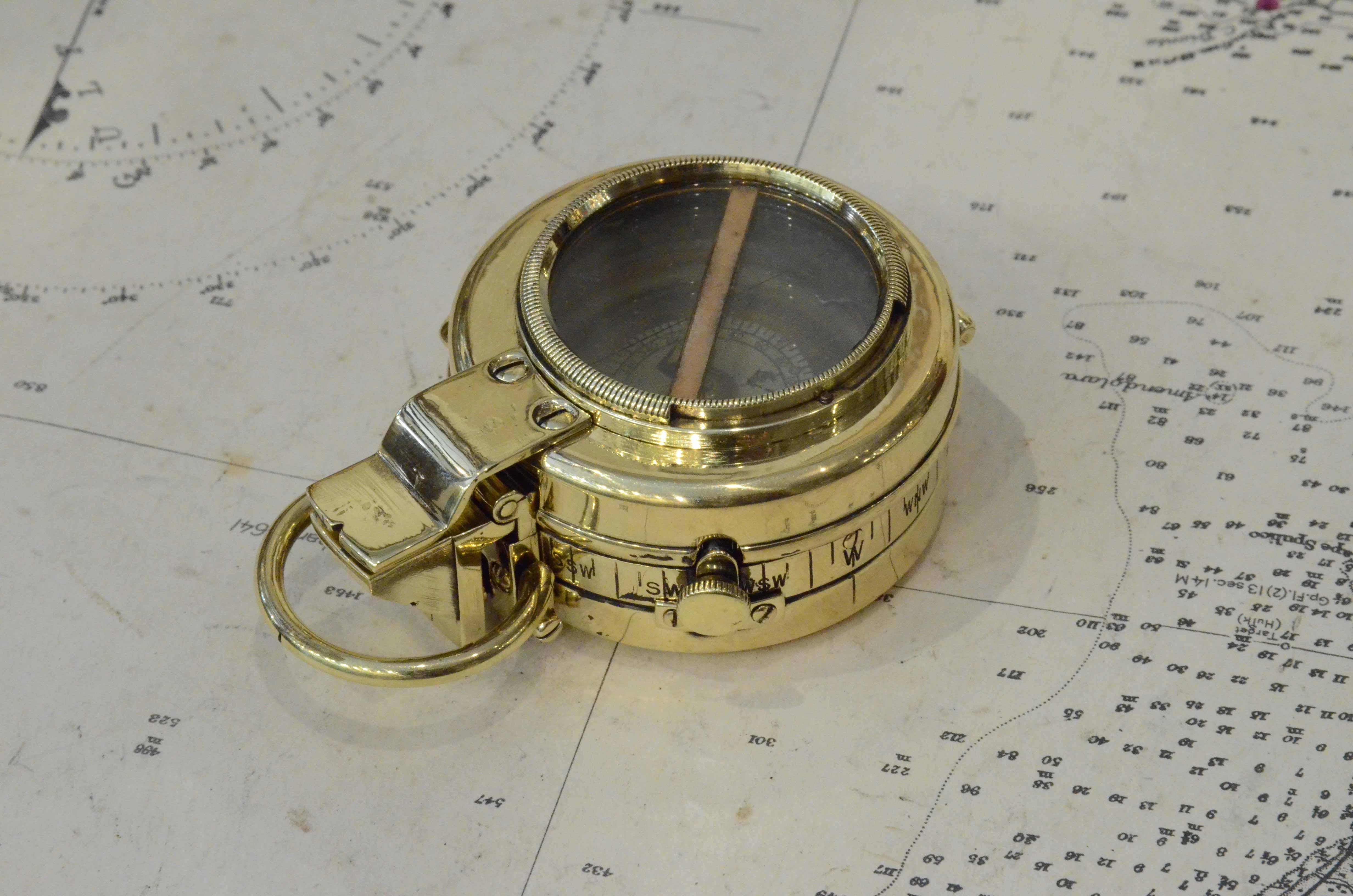 1918s Barke's Magnetic Nautical Pocket Compass Antique Marine Navigation Device 7