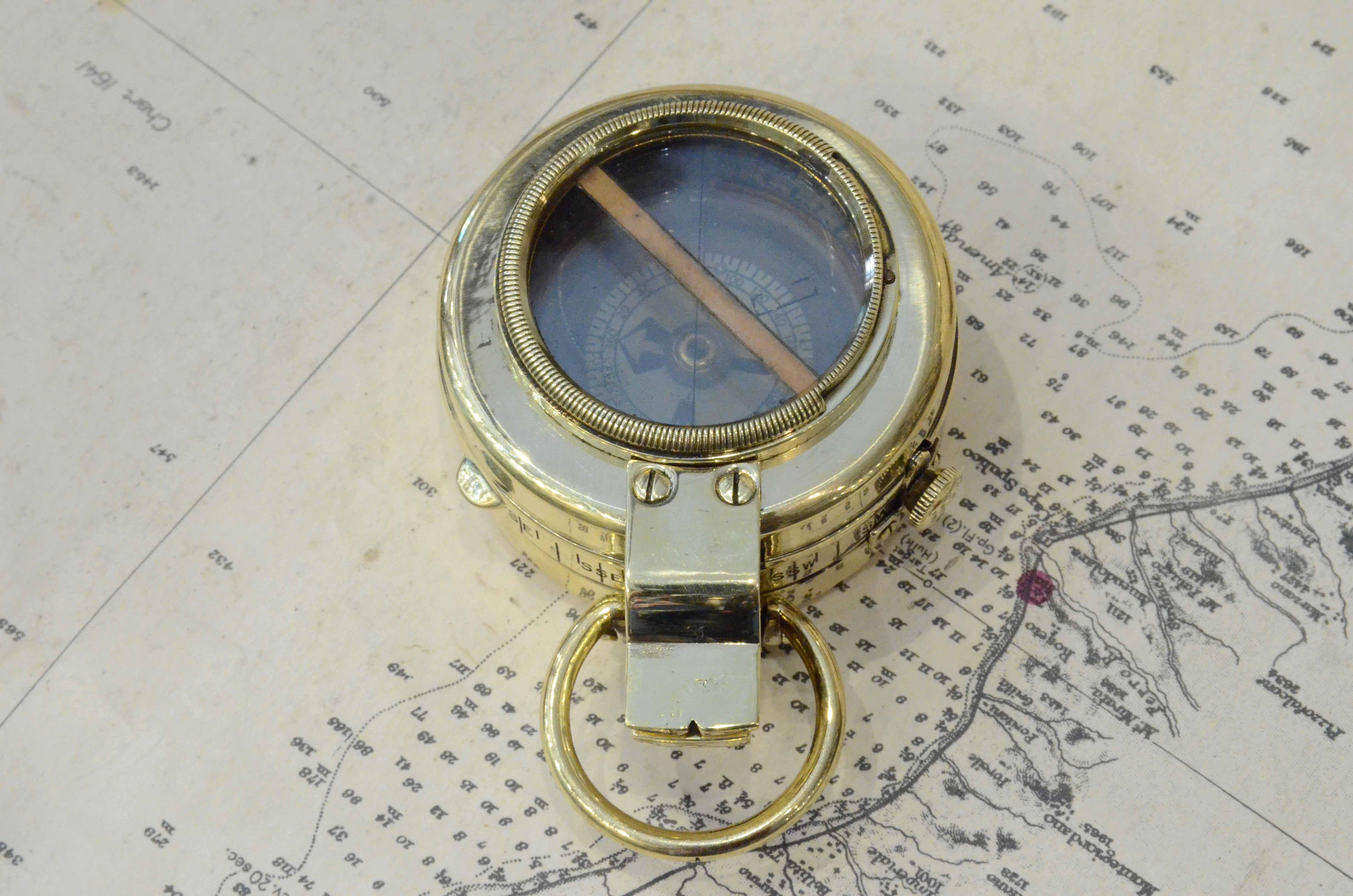 1918s Barke's Magnetic Nautical Pocket Compass Antique Marine Navigation Device 11
