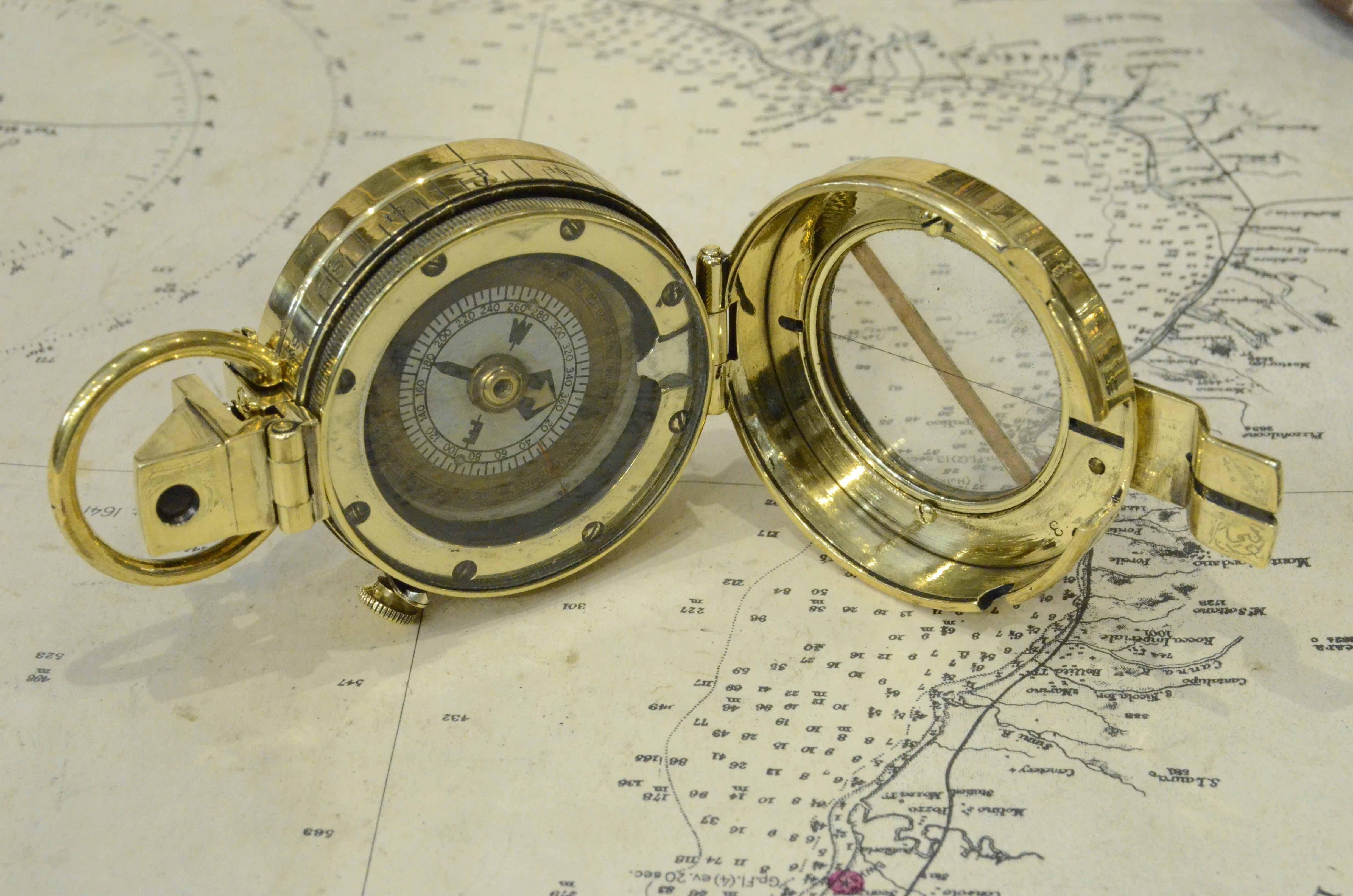 1918s Barke's Magnetic Nautical Pocket Compass Antique Marine Navigation Device 2