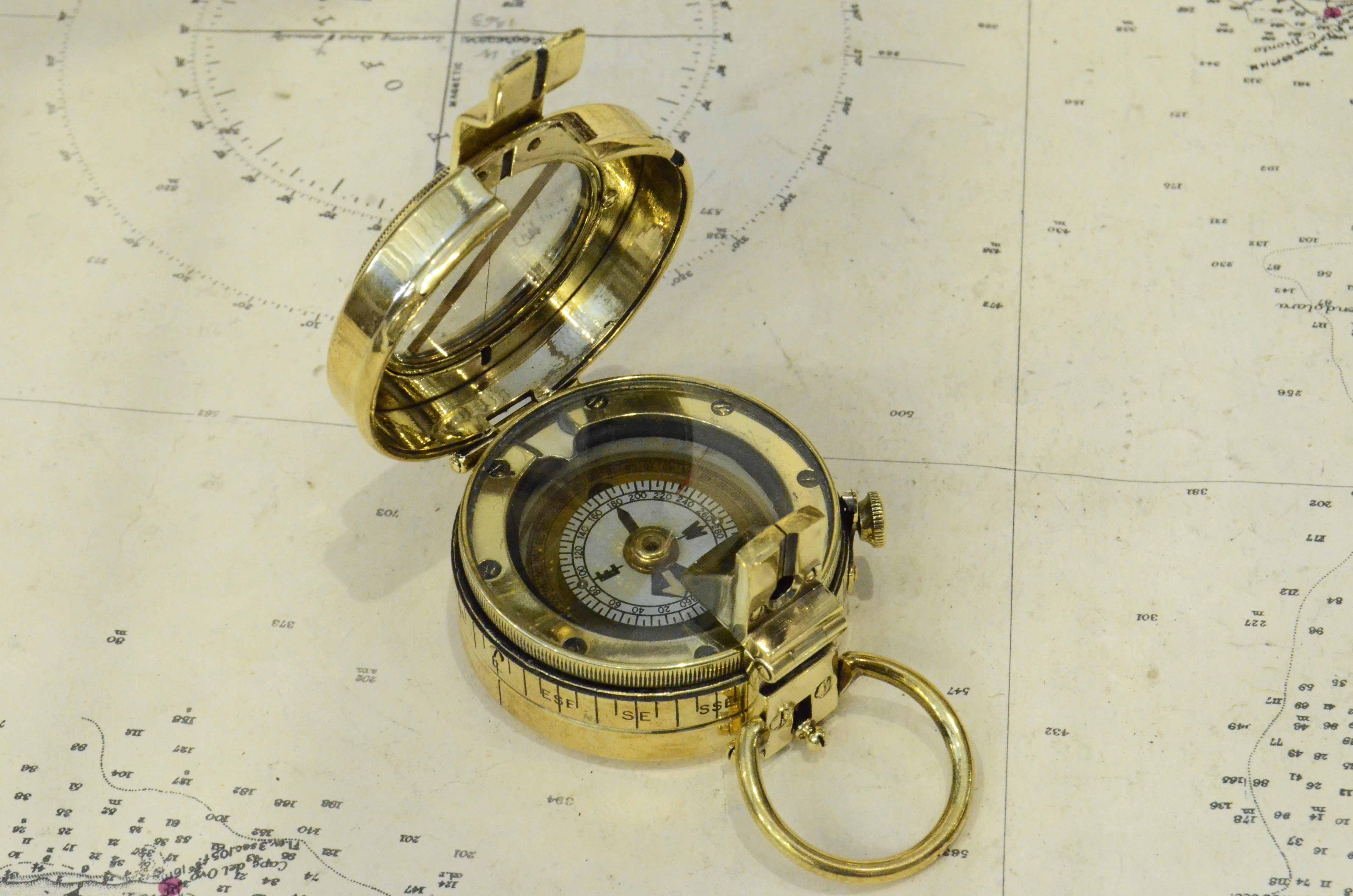 1918s Barke's Magnetic Nautical Pocket Compass Antique Marine Navigation Device 4