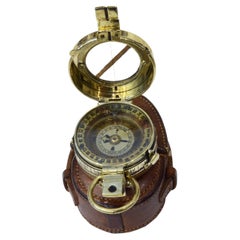 1918s Barke's Magnetic Nautical Pocket Compass Used Marine Navigation Device