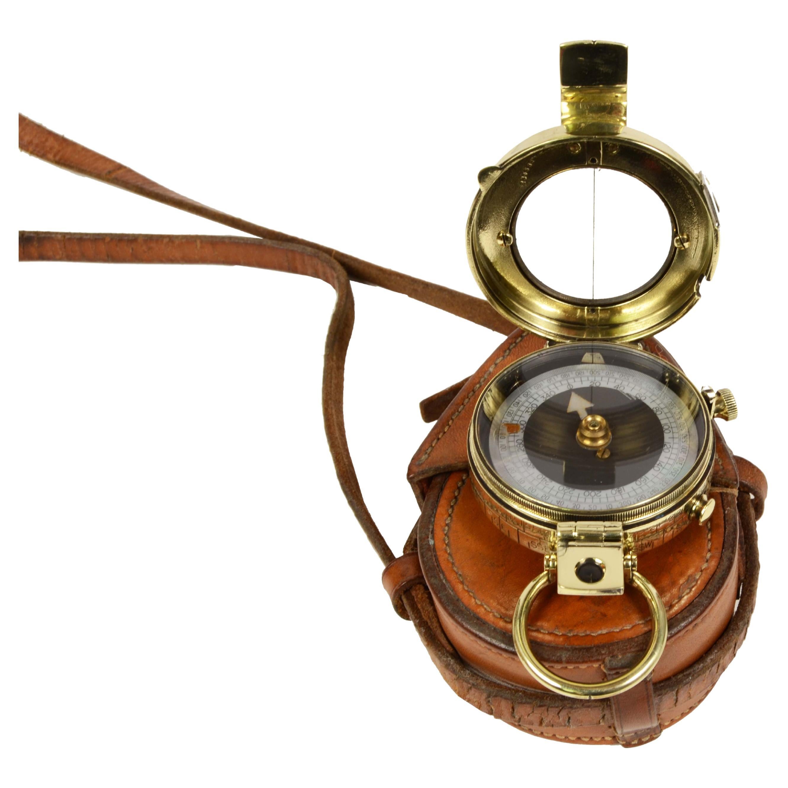 1920s Nautical English Brass Compass Antique Marine Navigation
