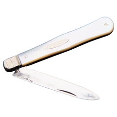 1919 Obsttaschenmesser aus massivem Sterlingsilber und Perlmutt / 17gr
