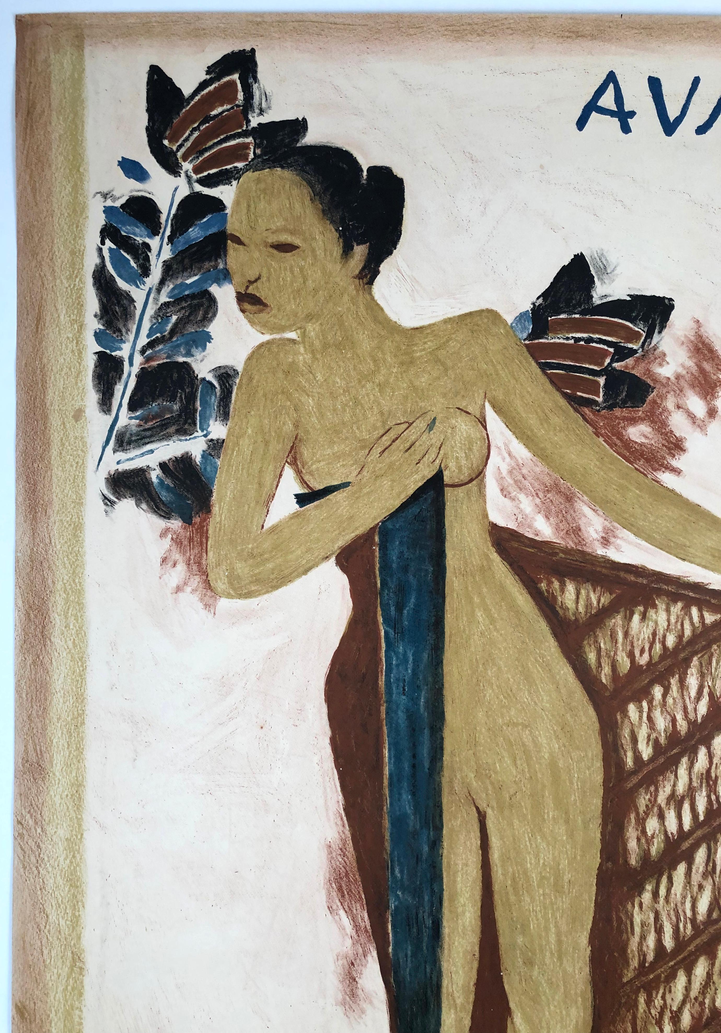 Arts and Crafts 1919 Poster for Swiss Exhibition of Javanese Indonesian Batik Prints