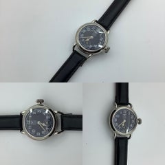 1919 Raro quadrante piccolo Elgin "Foch" ermetico, nichel massiccio, splendido