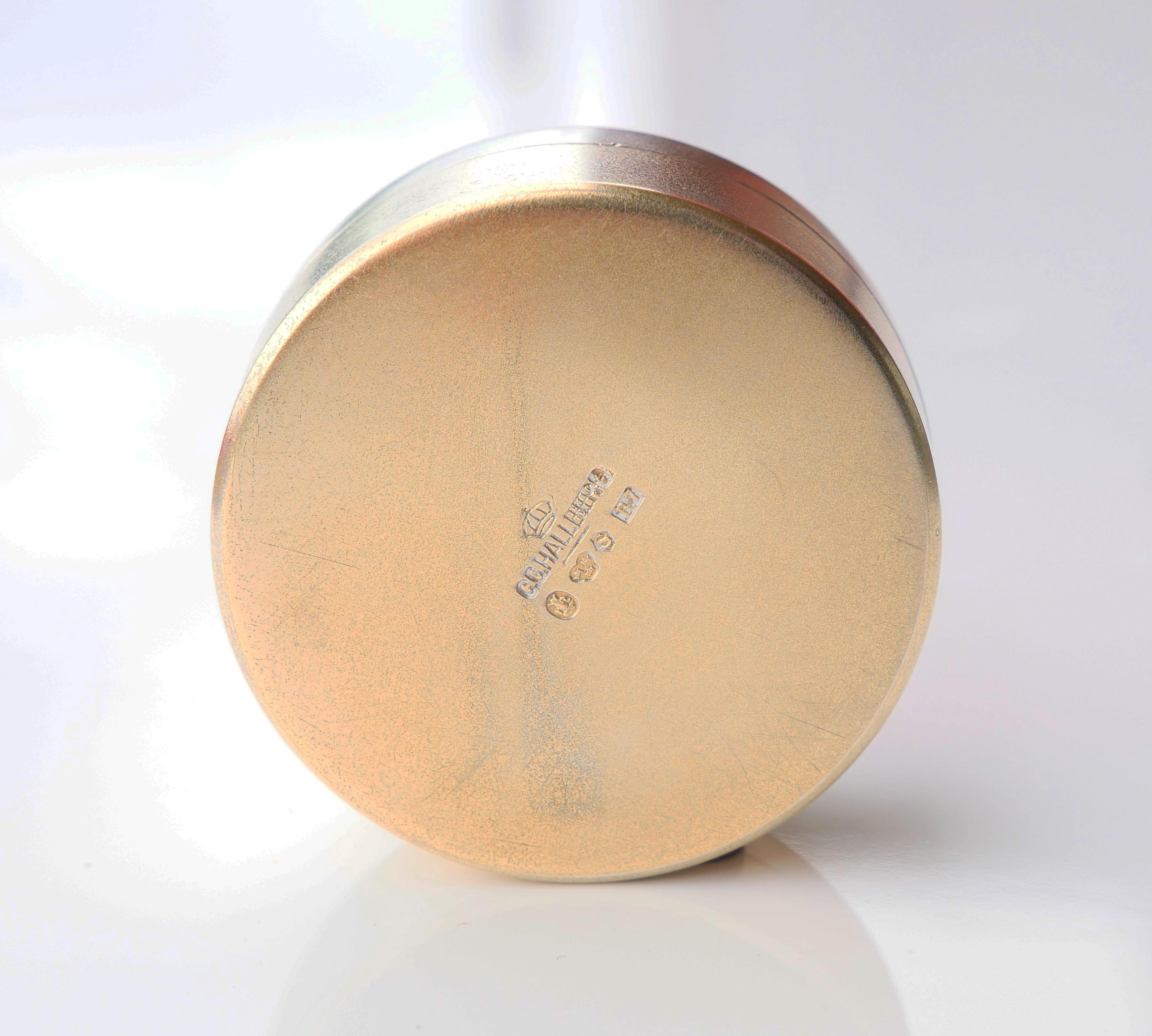 1919 Pastillero Sol Rojo Plata de Ley Dorada Esmalte Guilloche Rojo / 79gr en venta 3