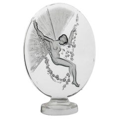 1919 René Lalique Cachet Figur Se Balancant Glas Grau Patina
