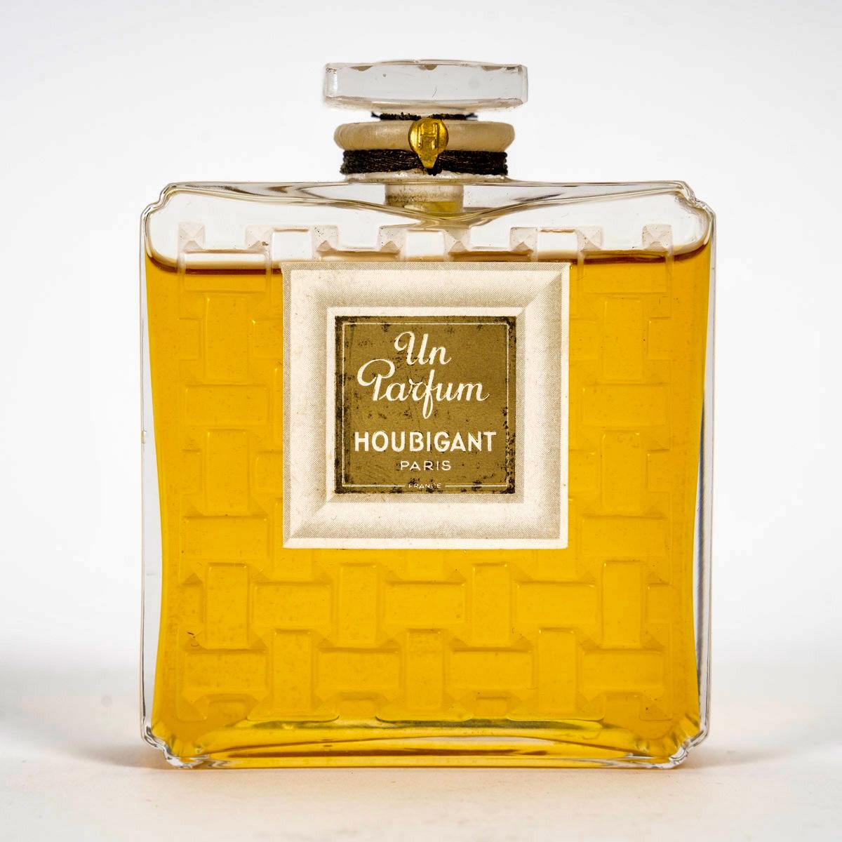 Moulé 1919 René Lalique - Flacon de parfum Houbigant Verre clair, scellé avec boîte en vente