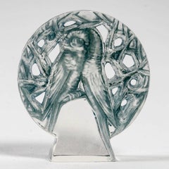 1919 René Lalique - Seal Perruches Glass with Blue Patina - Parrots