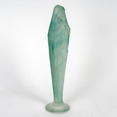 1919 René Lalique Statue Voilee Mains Jointes Glass with Blue Patina