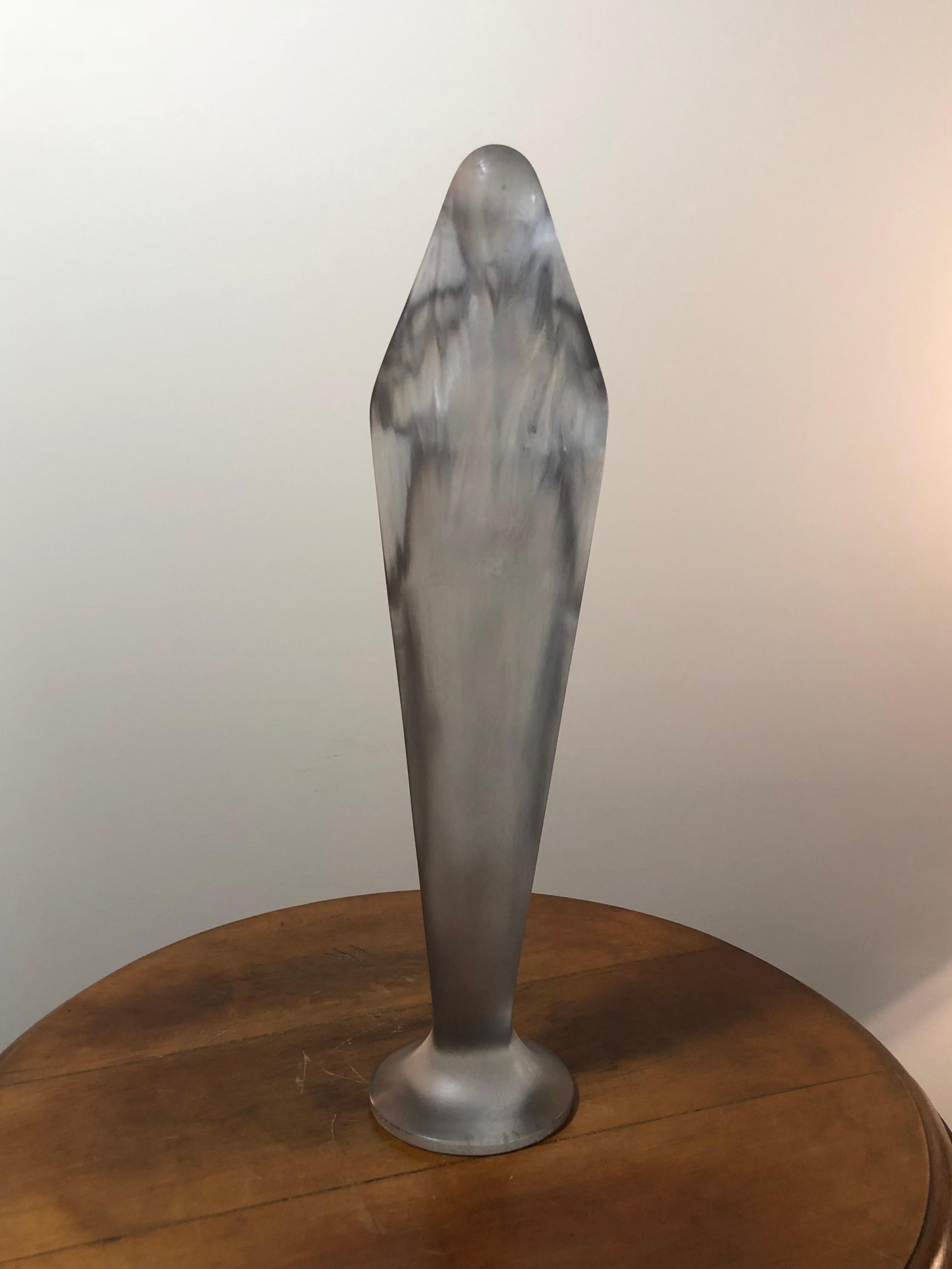 Art Deco 1919 René Lalique Voilee Mains Jointes Statuette Frosted and Stained Glass