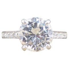 1.91ct Brilliant Cut Diamond Solitaire Engagement Ring Diamond Shoulders in Plat