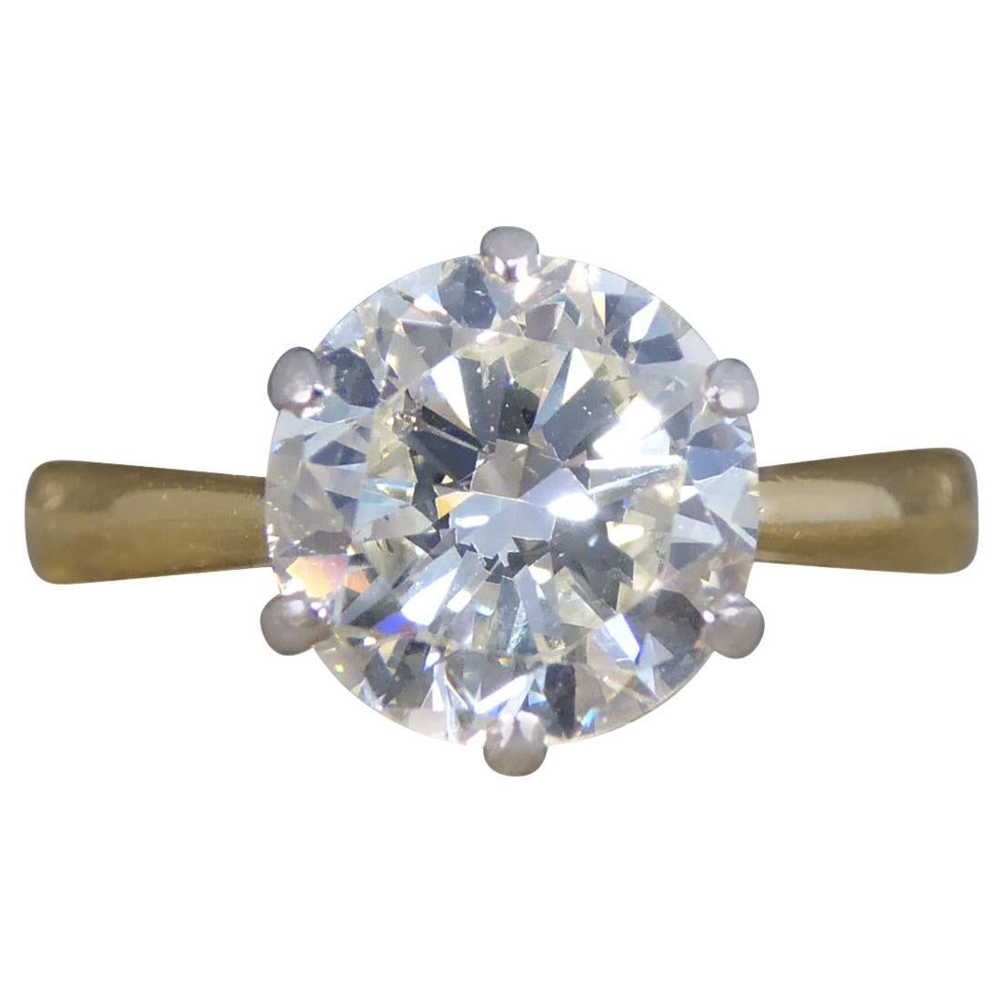 1.91ct Brilliant Cut Diamond Solitaire Ring in 18ct Yellow and White Gold (Bague solitaire en or jaune et blanc de 1.91ct) en vente