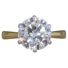1,91ct Brillantschliff Diamant Solitär Ring in 18ct Gelb- und Weißgold
