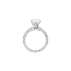 1.91ct F VVS2 Diamond Tiffany & Co. Pavé Setting Platinum Engagement Ring