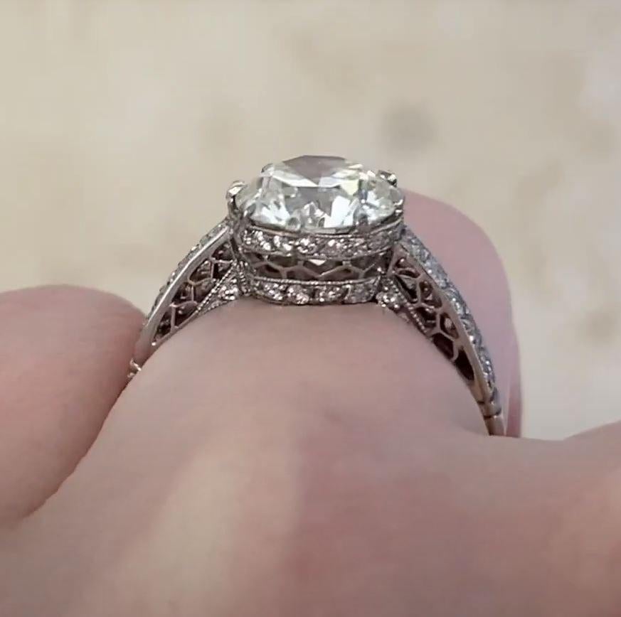 1.91ct Old European Cut Diamond Engagement Ring, VS1 Clarity, Platinum For Sale 3