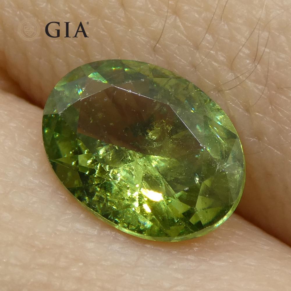 1.91ct Oval Green Demantoid GIA Certified Unheated  For Sale 9