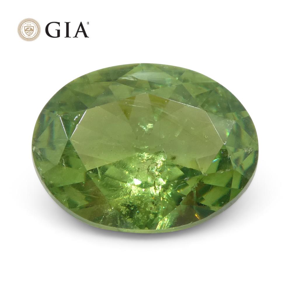 1.91ct Oval Green Demantoid GIA Certified Unheated  For Sale 2