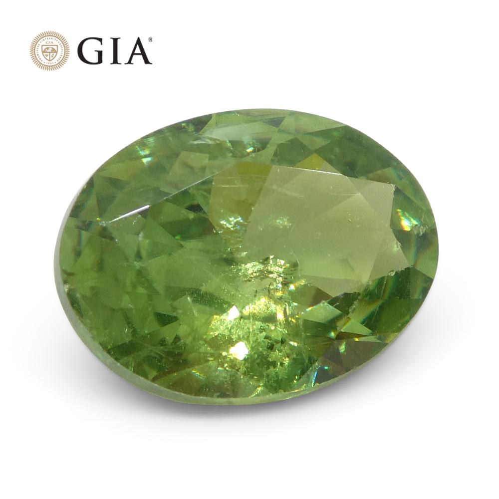 1.91ct Oval Green Demantoid GIA Certified Unheated  For Sale 3