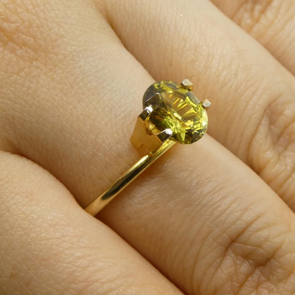 Description:

Gem Type: Chrysoberyl
Number of Stones: 1
Weight: 1.91 cts
Measurements: 8.12 x 6.40 x 4.47 mm
Shape: Oval
Cutting Style Crown: Brilliant Cut
Cutting Style Pavilion: Step Cut
Transparency: Transparent
Clarity: Very Very Slightly