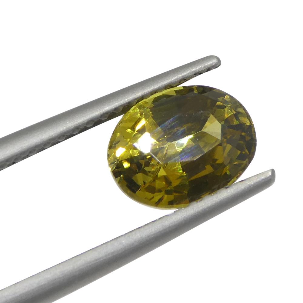 1.91ct Oval Yellow Chrysoberyl from Brazil In New Condition For Sale In Toronto, Ontario