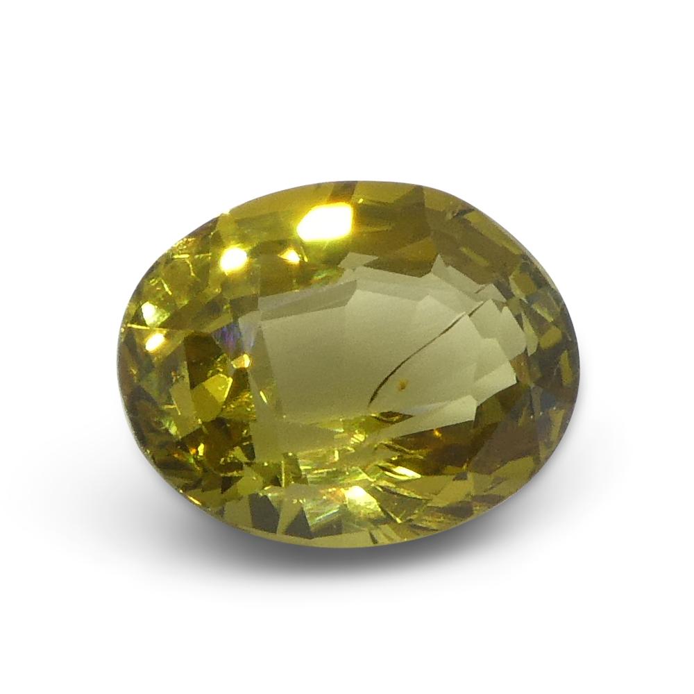 1.91ct Oval Yellow Chrysoberyl from Brazil For Sale 2