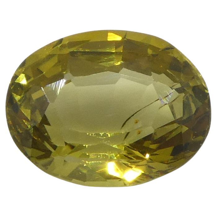 1.91ct Oval Yellow Chrysoberyl from Brazil For Sale