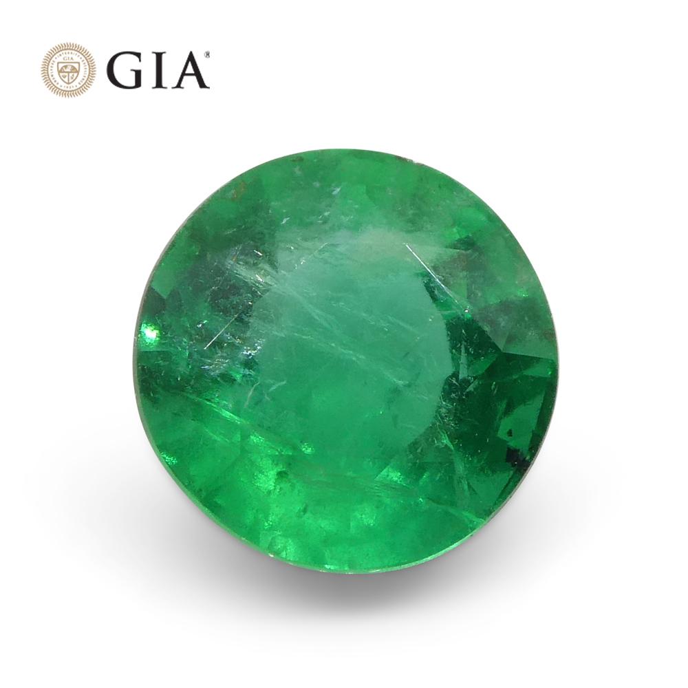 1.91ct Round Green Emerald GIA Certified Brazil For Sale 1