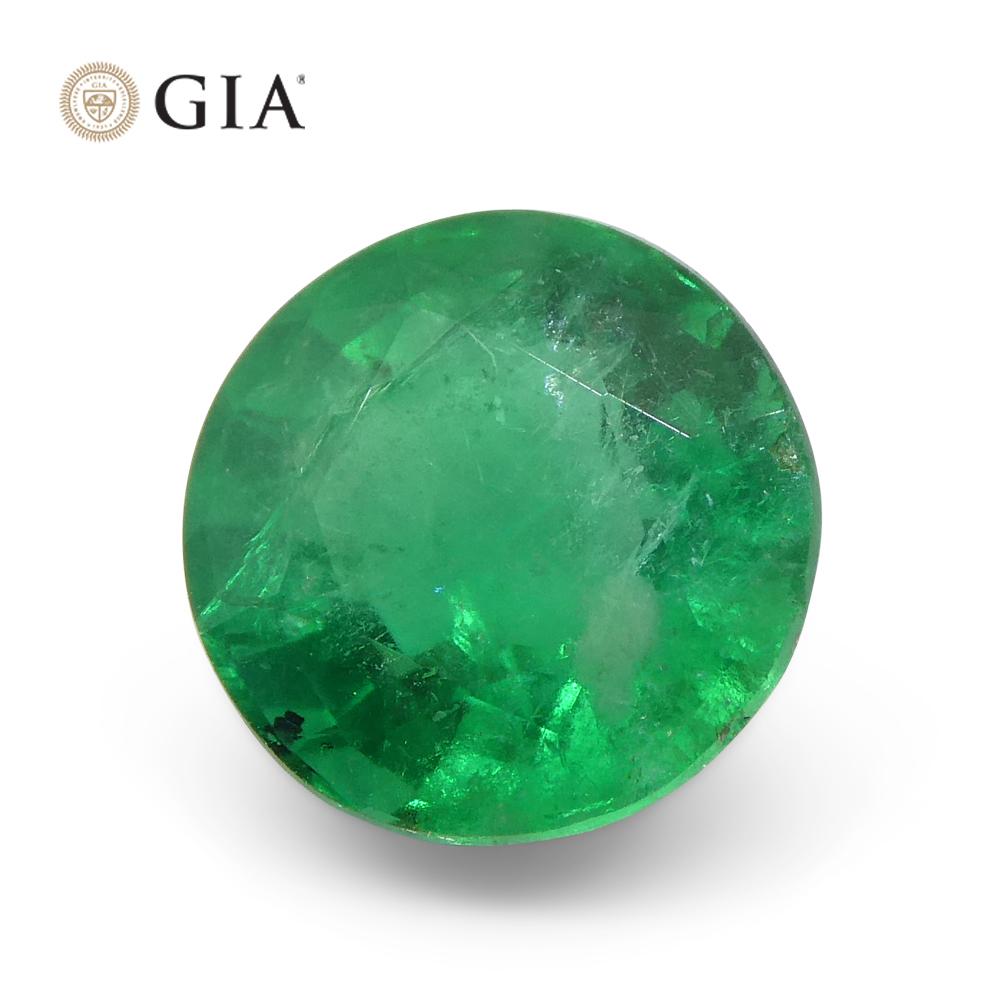 Émeraude verte ronde de 1.91 carats certifiée GIA du Brésil en vente 2