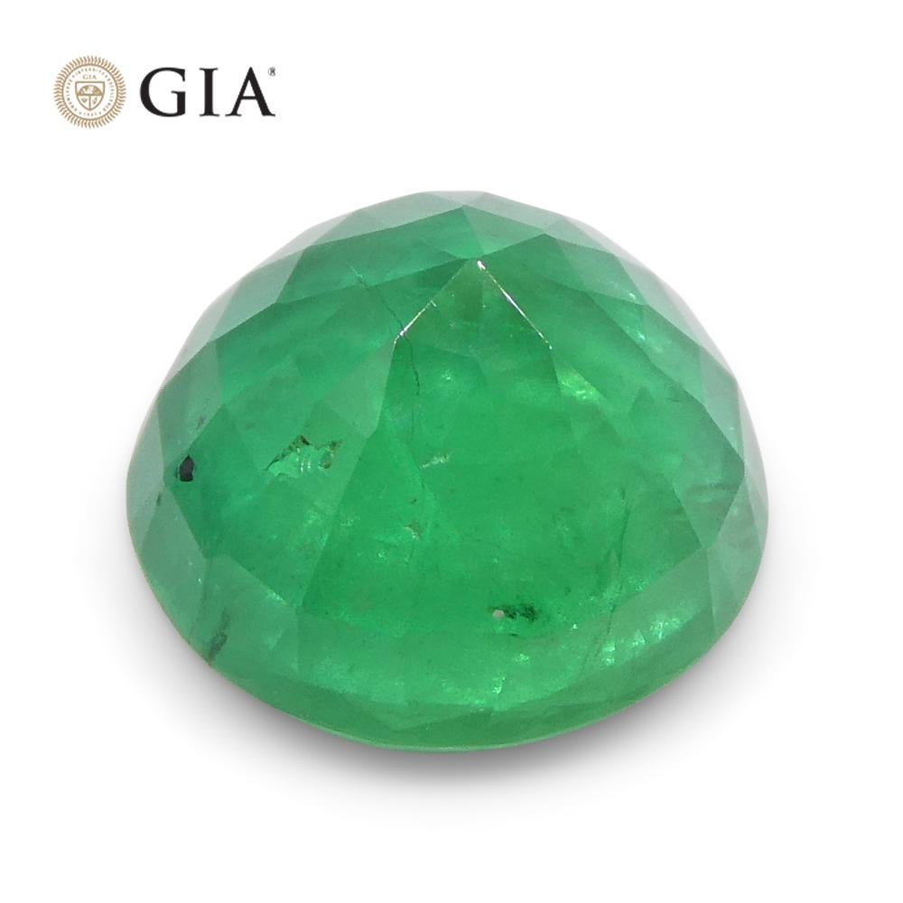 1.91ct Round Green Emerald GIA Certified Brazil For Sale 4