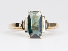 1.91 Carat Teal Blue Nigerian Sapphire 14k Gold Engagement Ring R6437