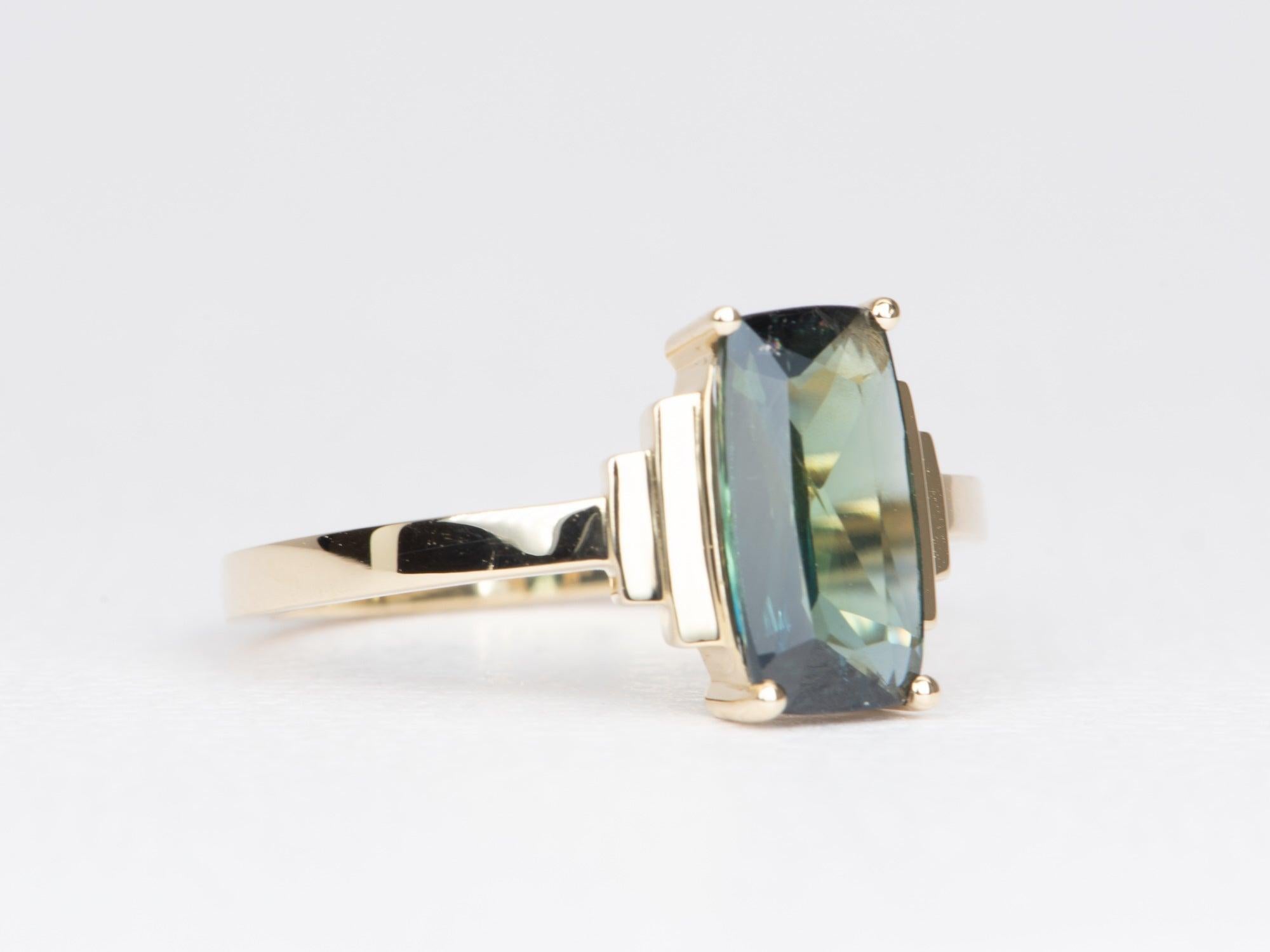 1.91 Carat Teal Blue Nigerian Sapphire 14k Gold Engagement Ring R6437 In New Condition In Osprey, FL