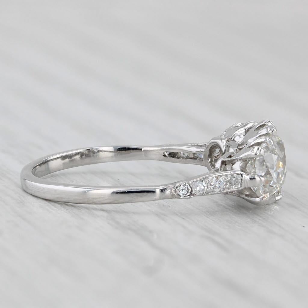 1.91ctw Diamond Round 3-Stone 14k White Gold Size 6.25 Engagement Unisexe en vente