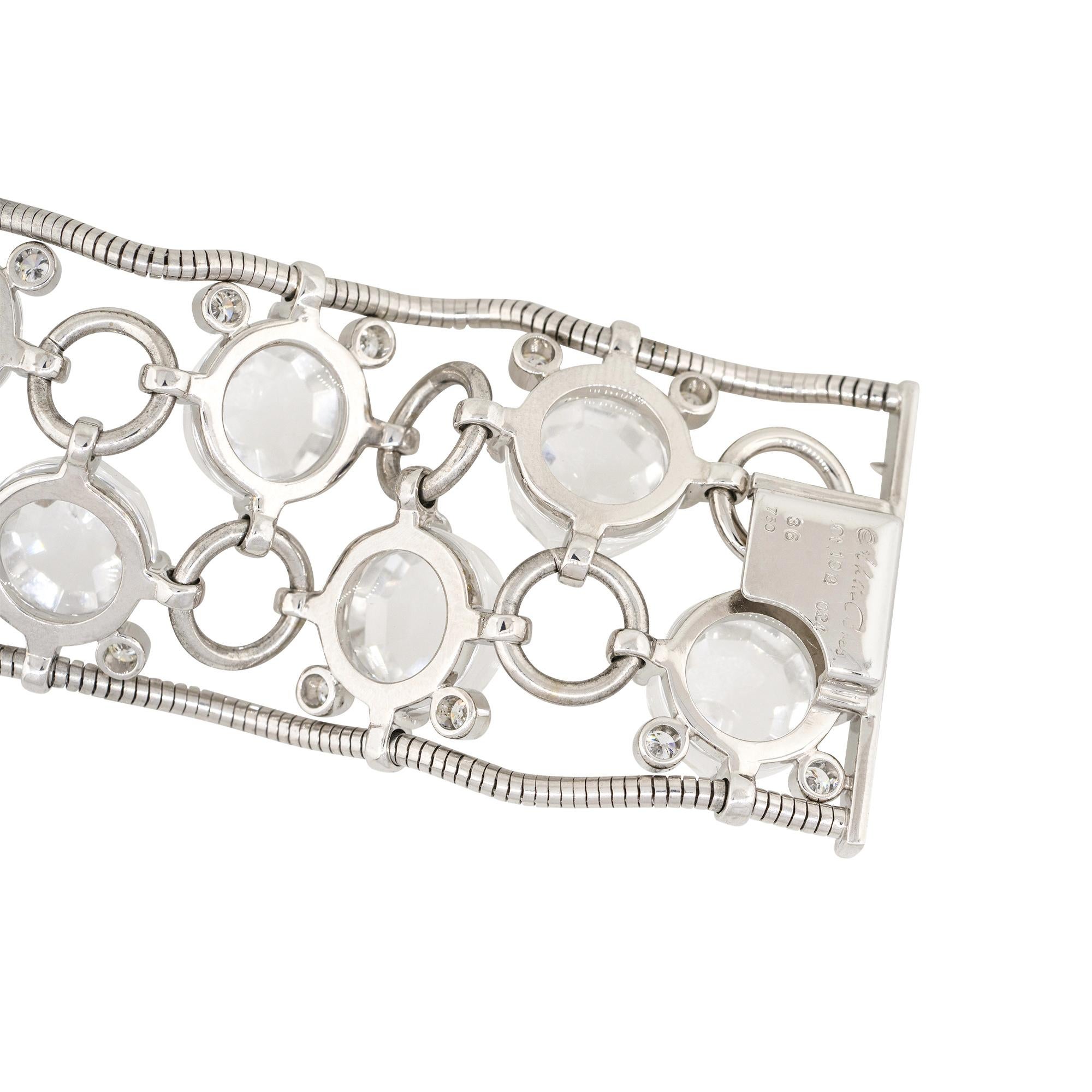 1.92 Carat Diamond Accent Faceted Crystal Bracelet 18 Karat in Stock In New Condition In Boca Raton, FL